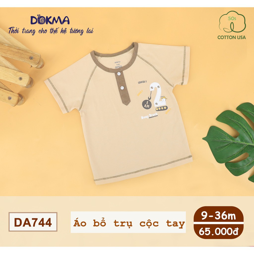 [Dokma] Áo bổ trụ cộc tay BÉ TRAI thoáng, mềm, mát (9-36m)