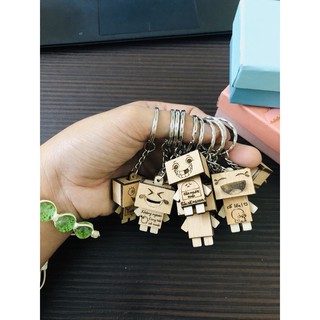 Móc chìa khóa hanmade bằng gỗ hình máy ảnh đáng yêu