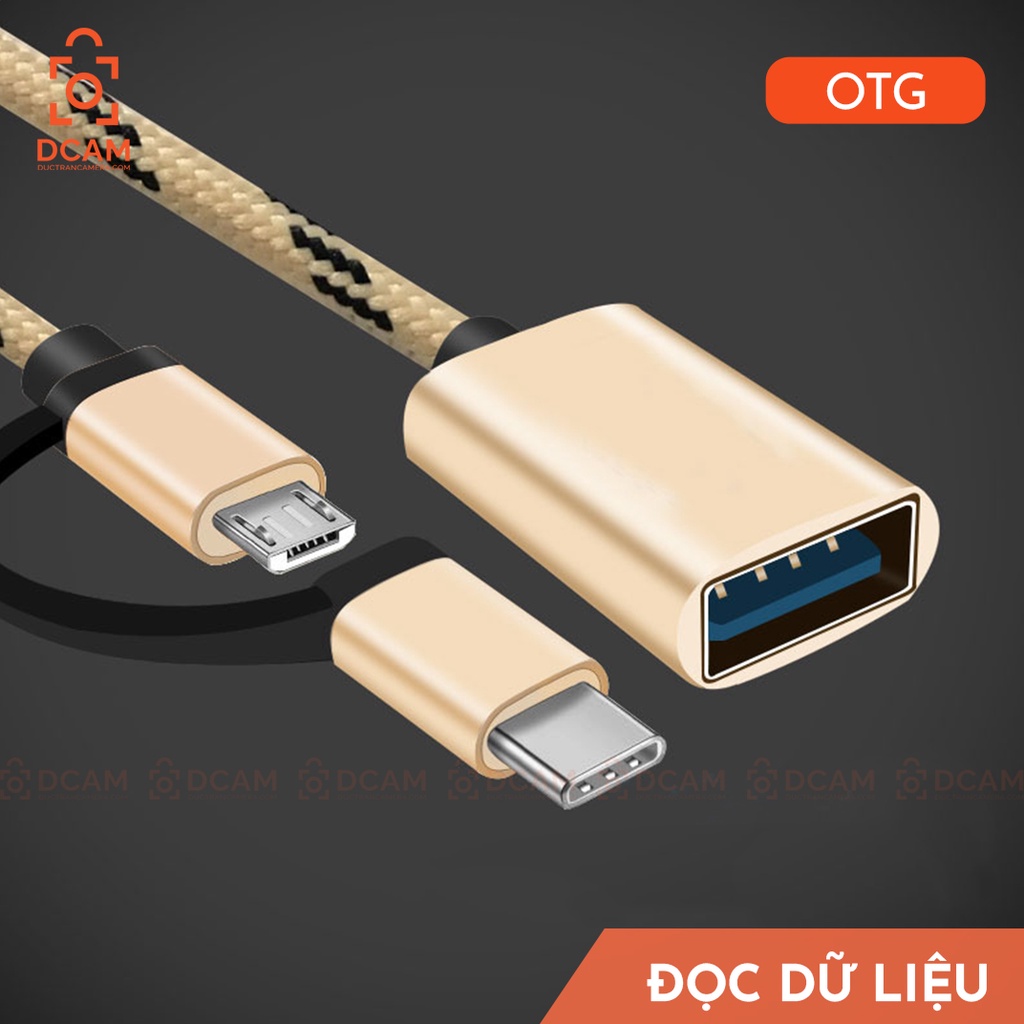 Đầu chuyển OTG giúp cắm USB, chuột, bàn phím, dây cap,... vào điện thoại