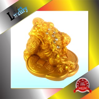 Tượng Cóc Phong Thủy Ngậm Tiền dài 11 cm - Chất liệu Nhựa Composite TPT12 - Luxury Art