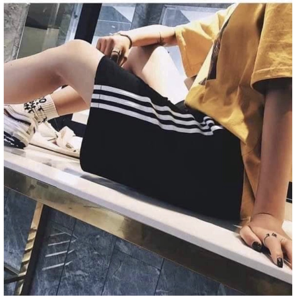 Quần short unisex 3 sọc màu - Sooc đùi thun thể thao học sinh phong cách năng động hàn quốc đẹp ulzzang