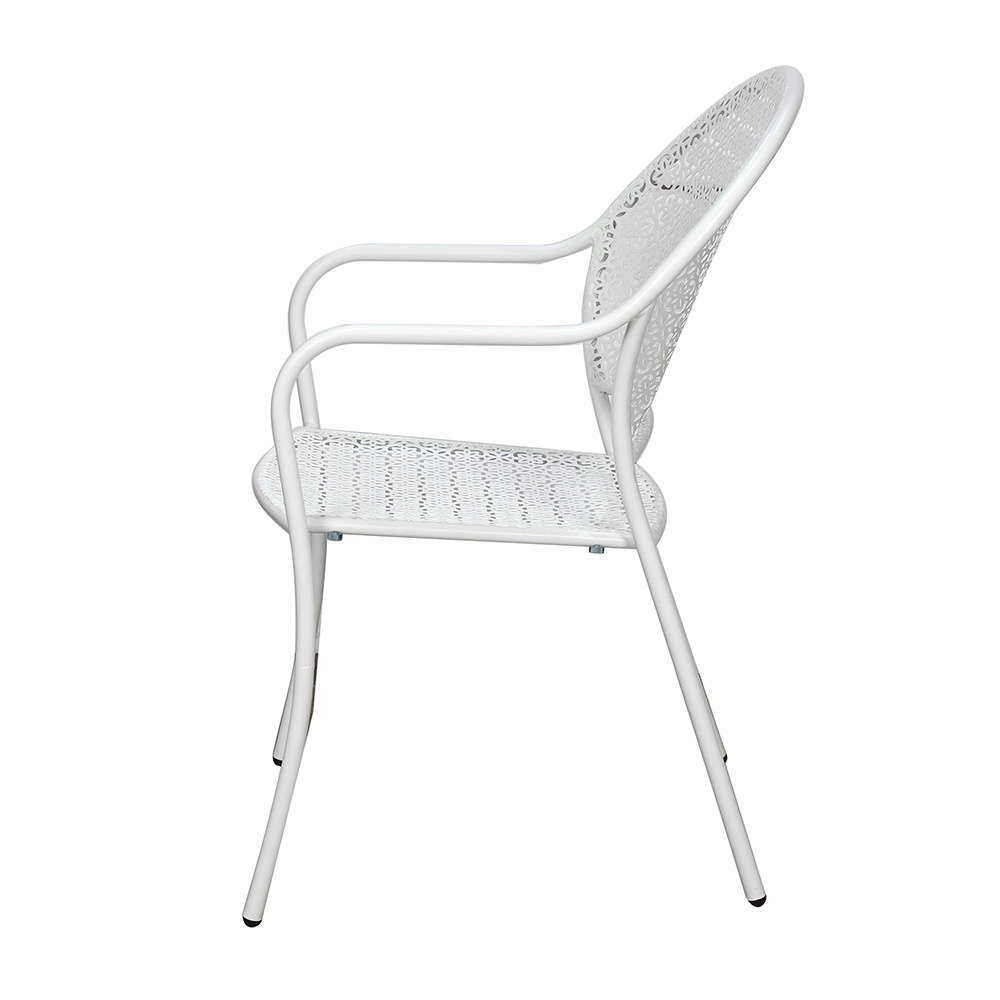 Homebase SPRING Ghế sân vườn Pearla bằng thép 54x54x87cm màu trắng