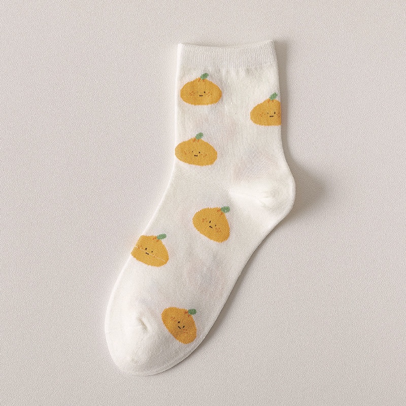 Vớ Cổ Trung Họa Tiết Trái Cây Hoạt Hình Thời Trang Mùa Thu Cho Nữ