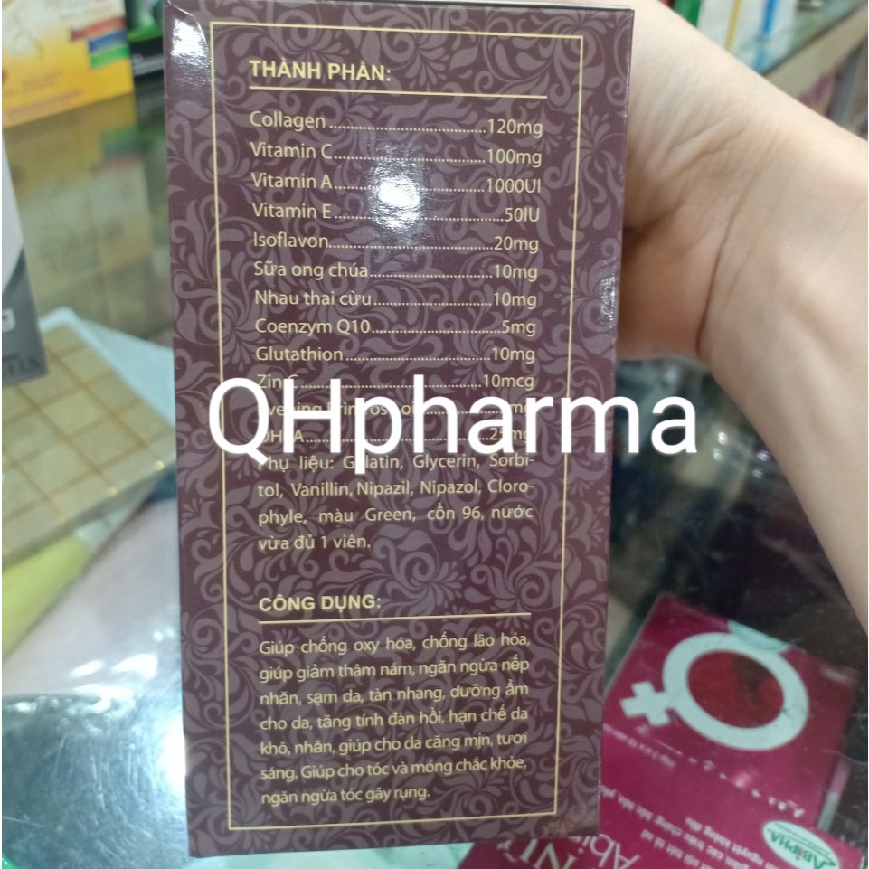 Viên uống COLLAGEN + C lọ 60 viên giúp đẹp da chống lão hóa.