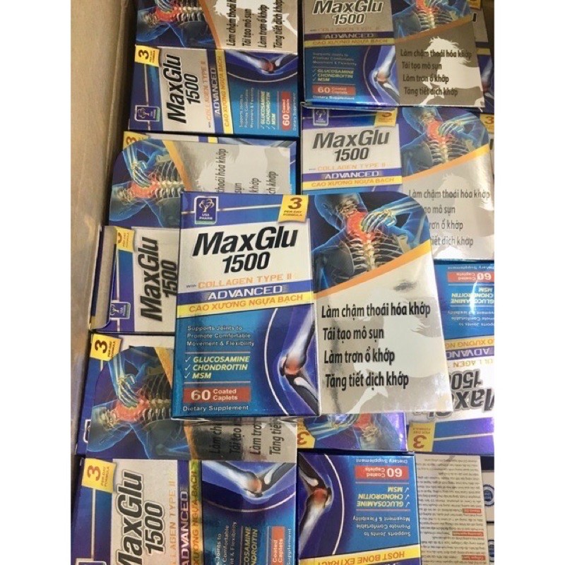 Viên uống Maxglu 1500 tái tạo mô sụn khớp lọ 60v