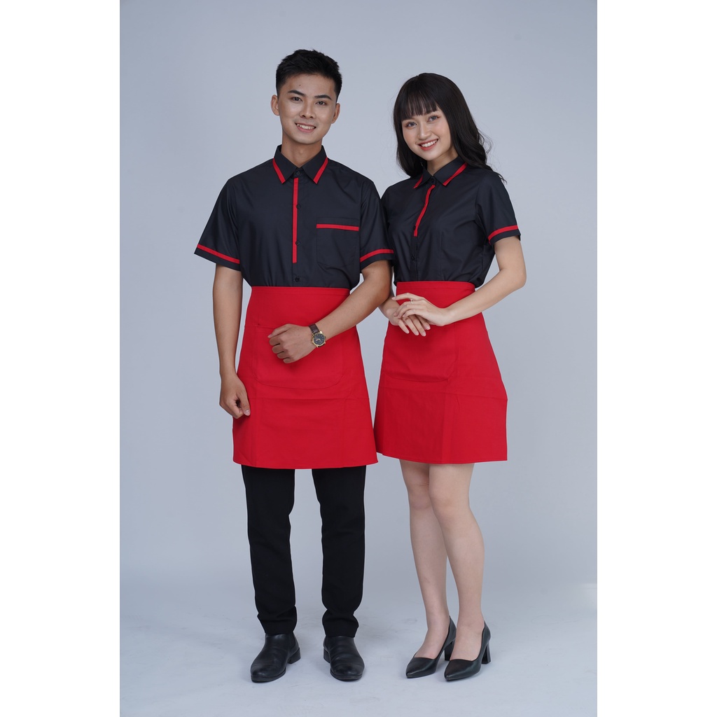 [Hàng loại 1] Tạp dề NGắn phục vụ Tạp dề phục vụ nhiều túi Tạp dề đồng phục Tạp dề nhân viên sẵn hàng TD-Nửa-D