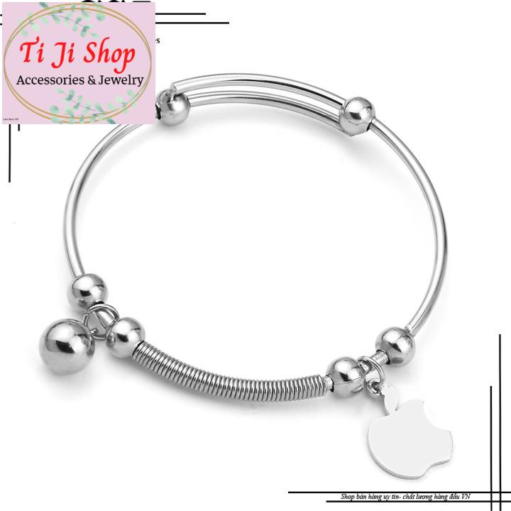 VÒNG TAY NỮ BI INOX CÁCH ĐIỆU GẮN PHỤ KIỆN - đẹp, không đen,
