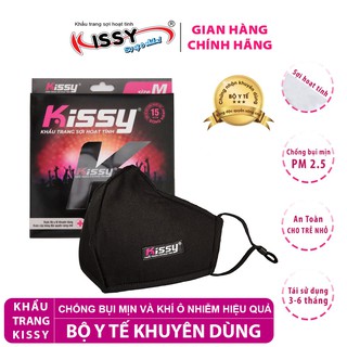 Khẩu Trang KISSY 3D cao cấp sợi hoạt tính chống khói bụi 100% Chính hãng