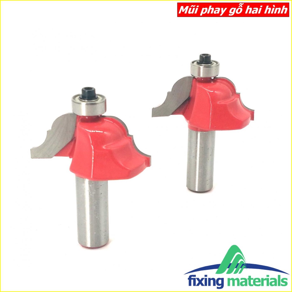 Mũi phay gỗ hai hình, cốt 6.35mm-12.7mm (mũi router, mũi soi gỗ)