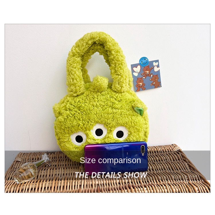 Túi Xách Lông Cừu Nhật Bản Hình Gấu Dâu Tây Mới Cho Nữ