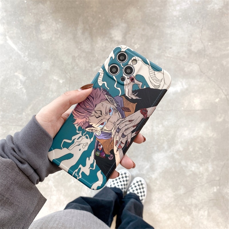 Ốp điện thoại silicon dẻo Anime Jujutsu Kaisen Yuji Itadori Gojo Satoru cho Iphone 12 11 Pro X Xs Max XR 7 8 Plus