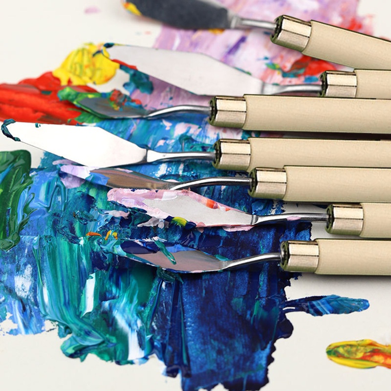 Bộ 7 Dụng Cụ Trộn Màu Vẽ Tranh Sơn Dầu Acrylic Dành Cho Học Sinh