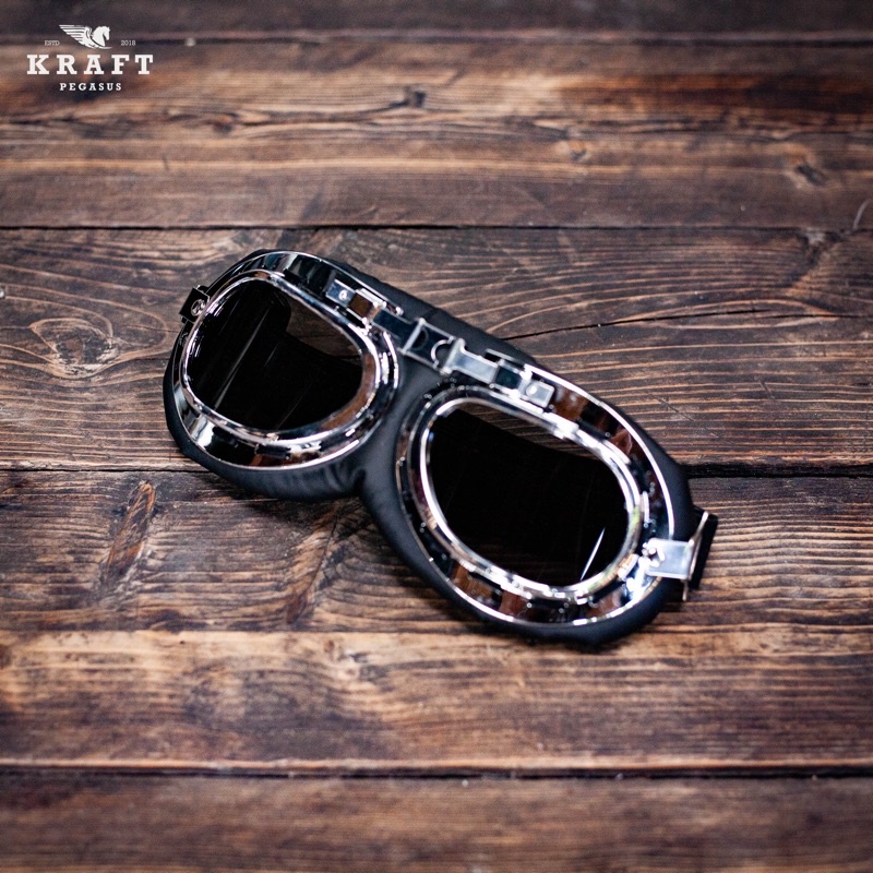 Kính phi công cho nón bảo hiểm - Gọng inox - Phong cách cổ điển