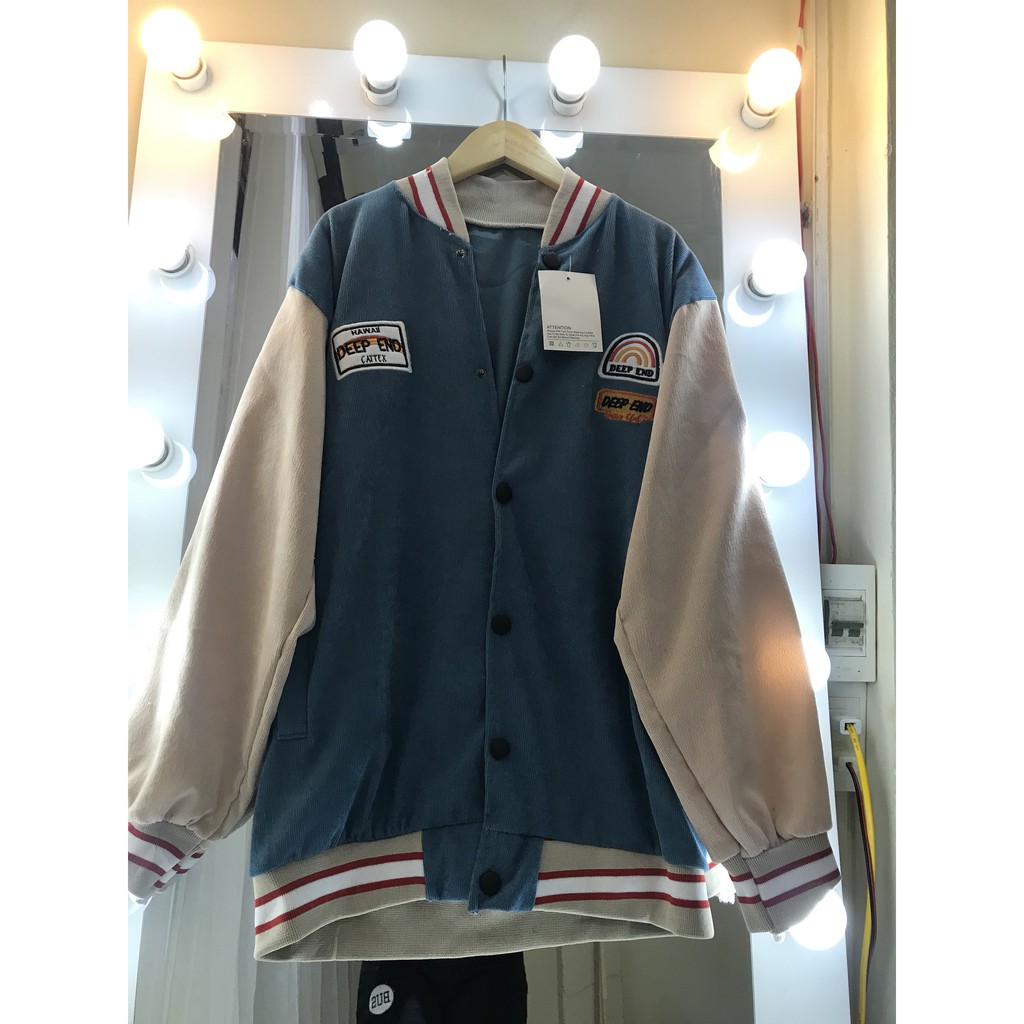 Áo Khoác Bomber nam nữ chất kaki mềm 2 lớp cực xịn xò/ Áo Khoác Bomber DEEP END Nhung Unisex Form Rộng Siêu Ngầu | BigBuy360 - bigbuy360.vn