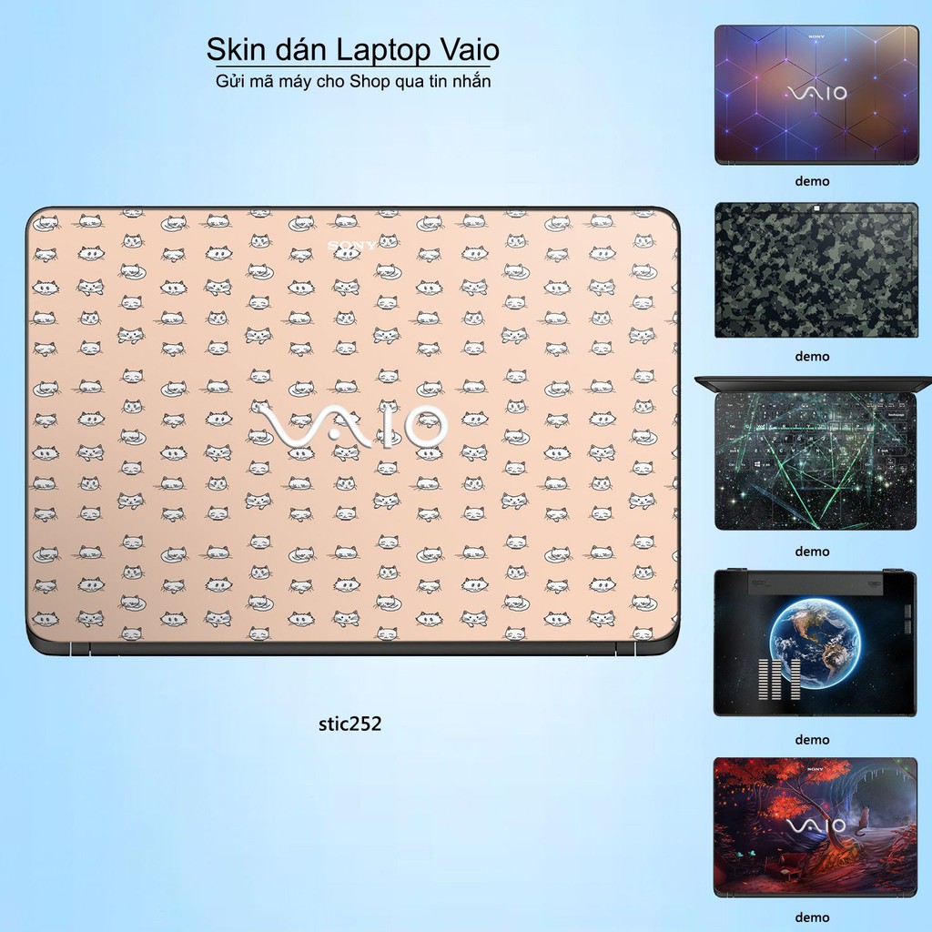 Skin dán Laptop Sony Vaio in hình mèo con - stic252 (inbox mã máy cho Shop)