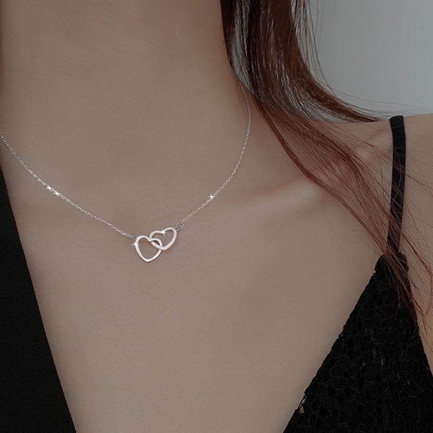 Vòng cổ thép titan mặt hình trái tim phong cách thời trang thanh lịch cho nữ
