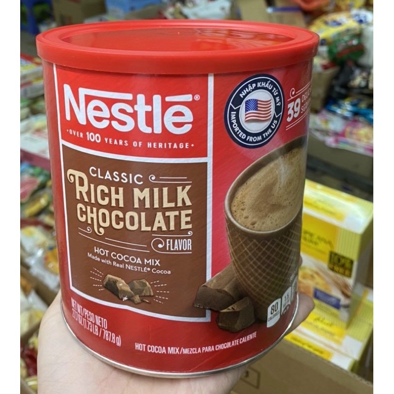 BỘT CACAO NESTLE CLASSIC RICH MILK CHOCOLATE HỘP 787,8GR