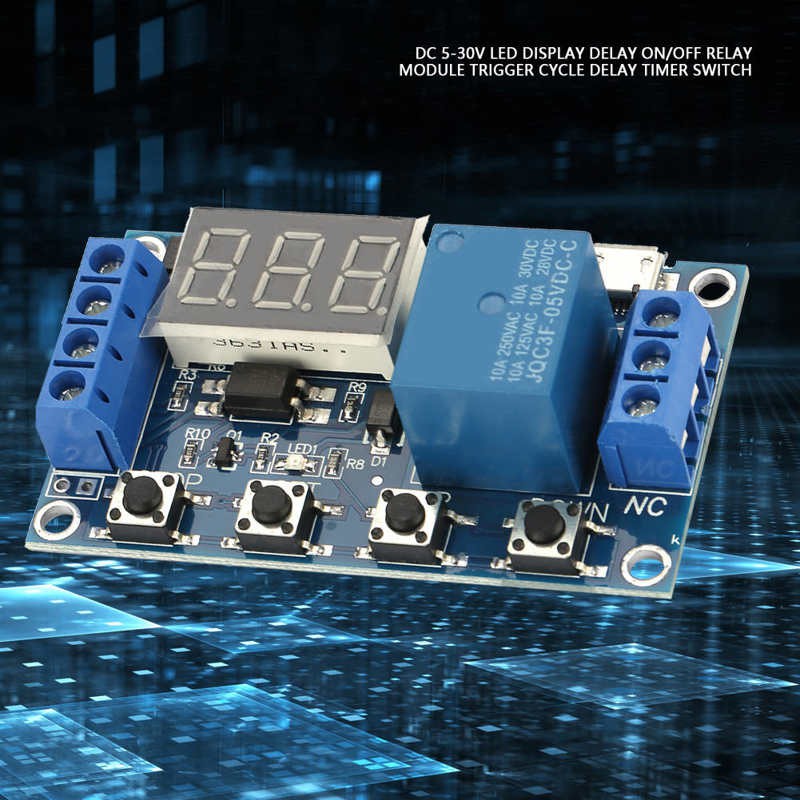 [Iuxishop] LED Display Delay On/Off Relay Module Trigger Cycle Timer Switch DC 5-30V