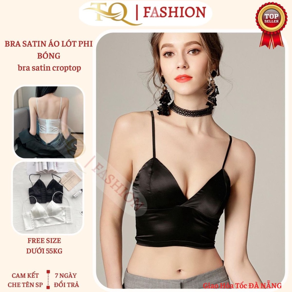 Áo Bra 2 Dây TQ Fashion FREESHIP Áo Lót Không Gọng - Bra Nữ Satin Bản To 2640