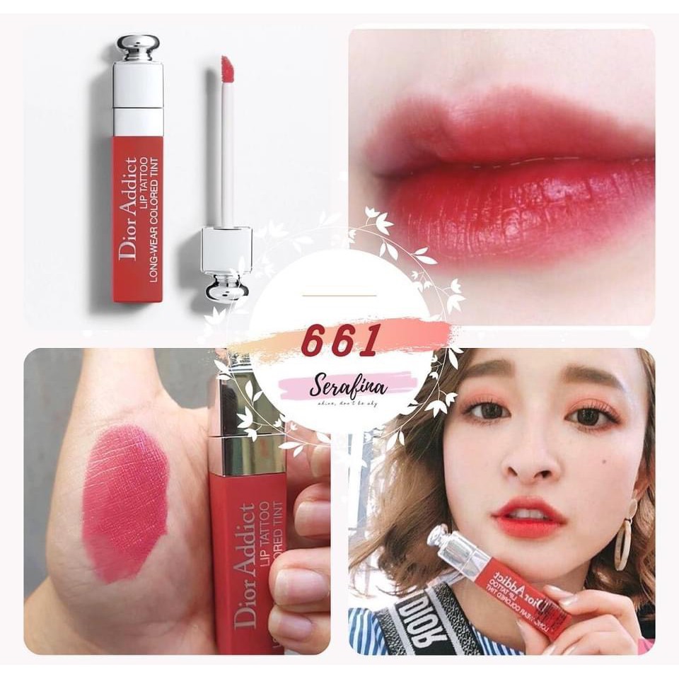 [#661 Natural Red Màu đỏ thuần] 🌺 Son Tint Dior Addict Lip Tattoo Long Wear Colored Tint 🌺