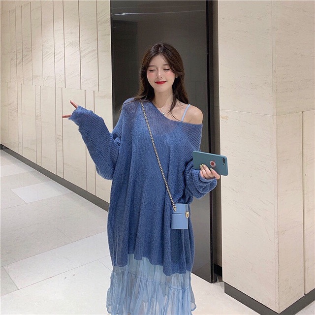 Set váy dài + áo len mỏng ulzzang