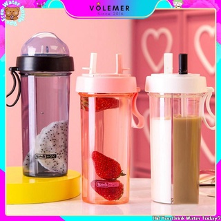 Chai nước đôi Volemer sáng tạo bằng nhựa không chứa BPA kiểu thể thao cầm tay cho bé trai gái