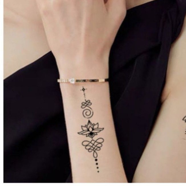 Hình xăm style boho jh10. Xăm dán tatoo mini tạm thời, size &lt;10x6cm