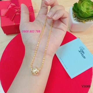 Dây chuyền nữ dạng xoắn mặt cầu khía xéo đính đá thời trang Orin D3088 đẳng cấp