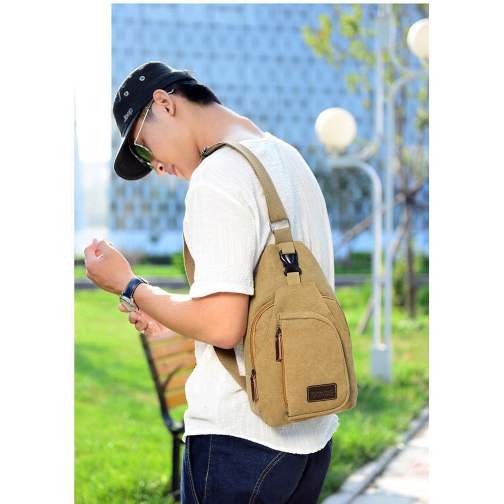 Túi đeo chéo đa năng Canvas DC103 phong cách Hàn Quốc Unisex sành điệu cá tính - mẫu mới 2018 | BigBuy360 - bigbuy360.vn