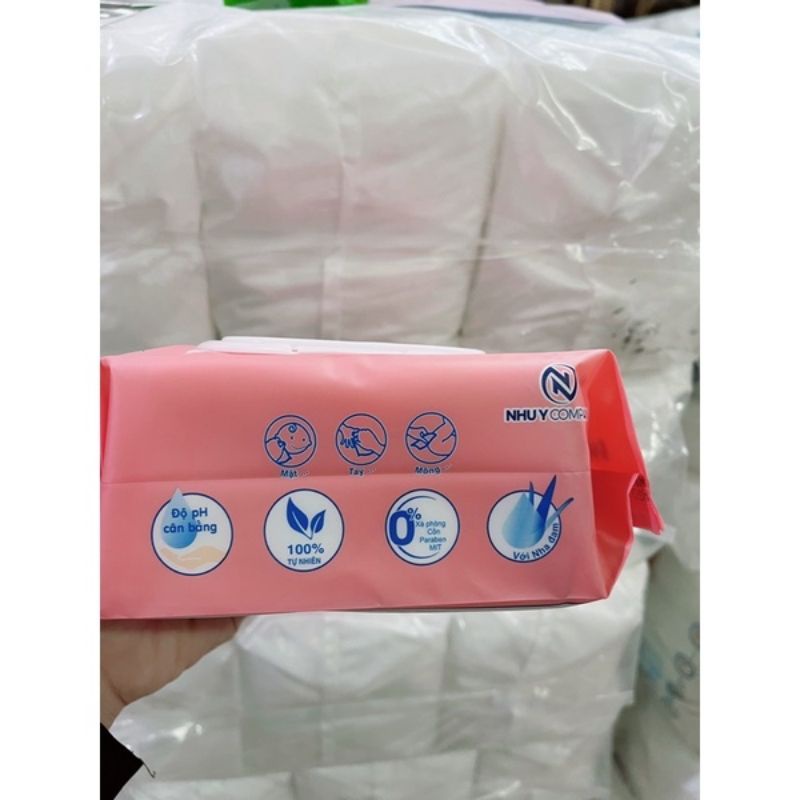 Khăn ướt không mùi cho bé Như Ý babycare 125gr- giấy dày tốt