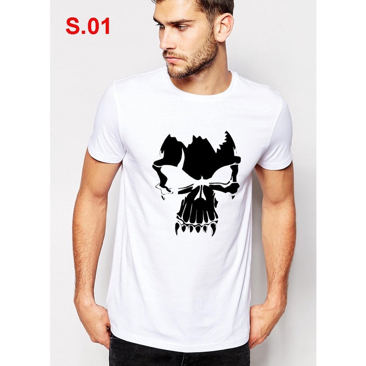 ao thun nam nữ áo phông nam tay ngắn cổ tròn chất cotton co giản hình đầu lâu