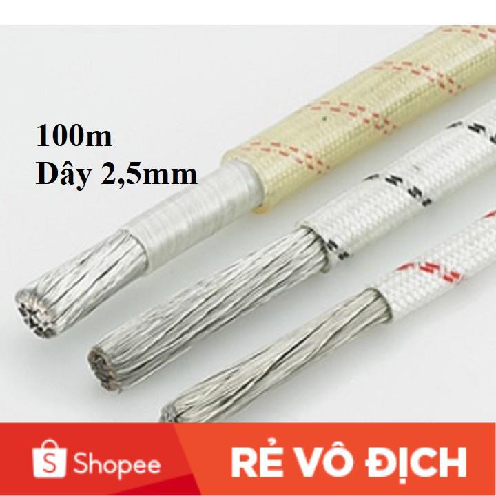 100m Dây điện amiang chịu nhiệt 300 độ