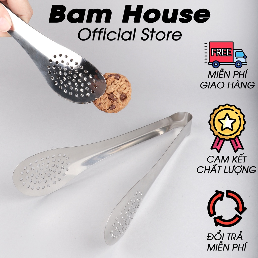 Dụng cụ gắp bánh và kẹp thịt nướng inox Bam House loại lớn đa năng cao cấp GB02 - Gia dụng bếp