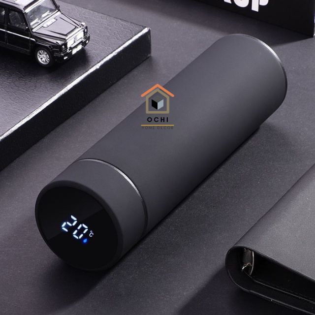 Bình đựng nước giữ nhiệt hiển thị nhiệt độ 500ml, bình nước inox, bình giữ nhiệt Ochi home