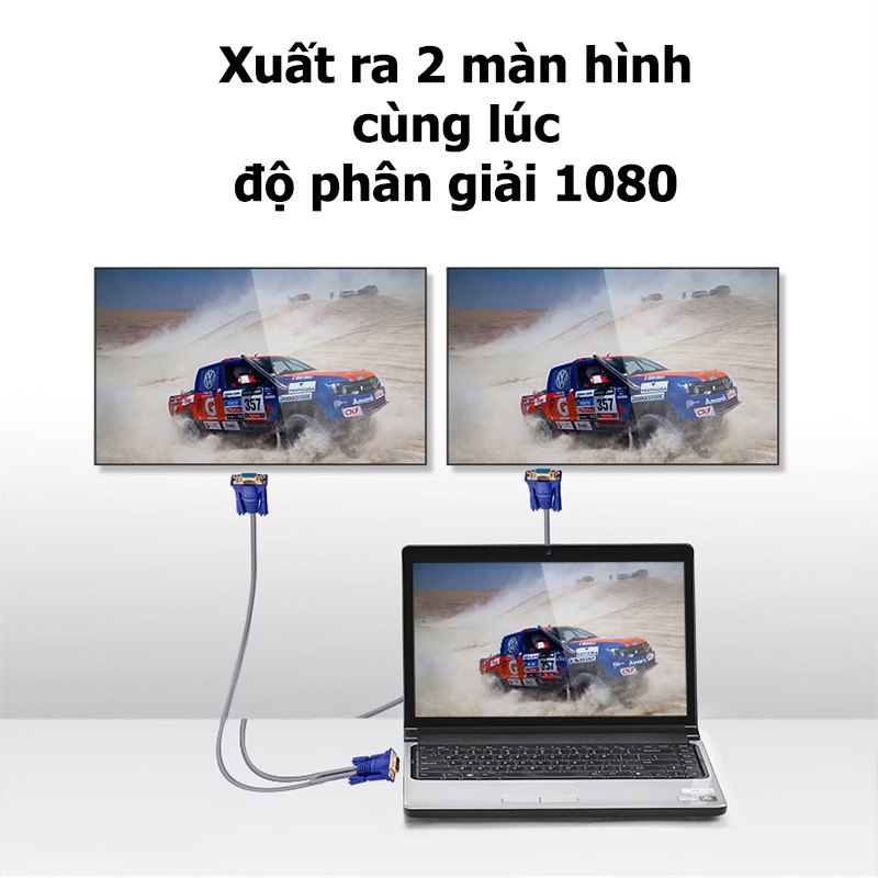 Cáp chia VGA ra 2 màn hình cùng lúc 1080 - Jinghua V603