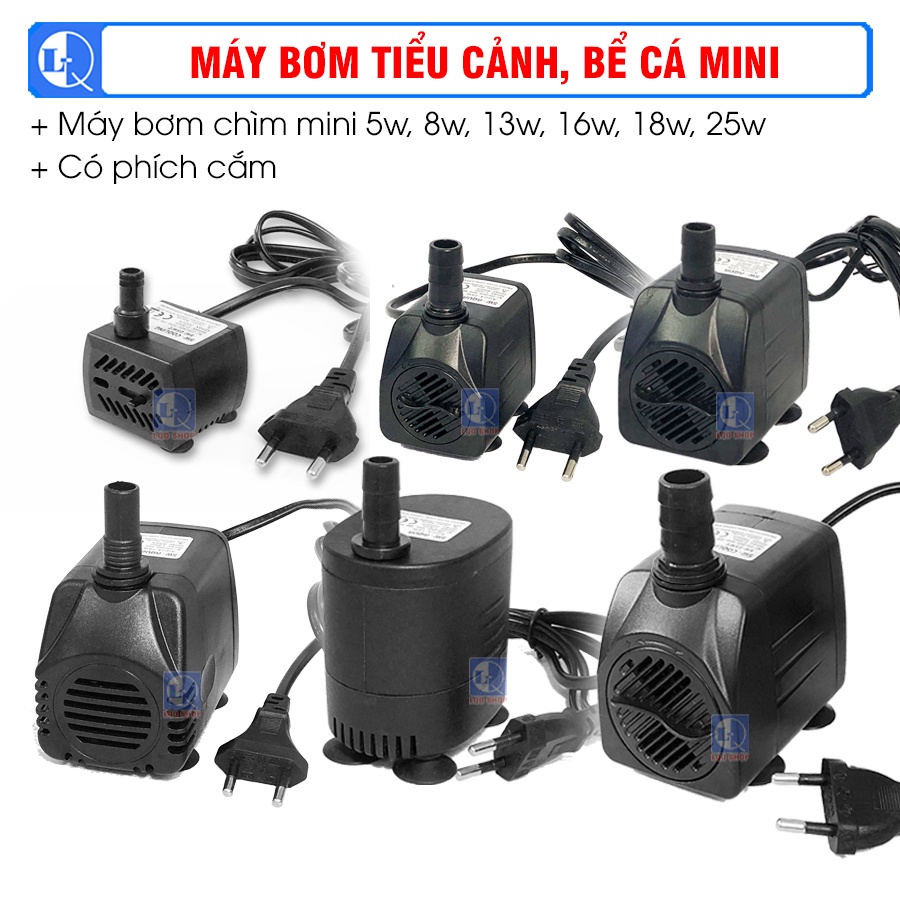 Máy bơm chìm mini, bơm tiểu cảnh, bể cá SW - dây đồng hoạt động bền bỉ - yên tính