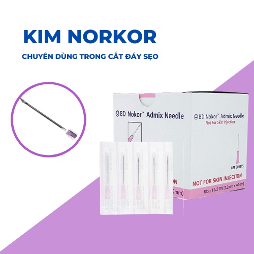 Kim 18G Nokor kim tam giác tách đáy sẹo rỗ có hướng dẫn với prp