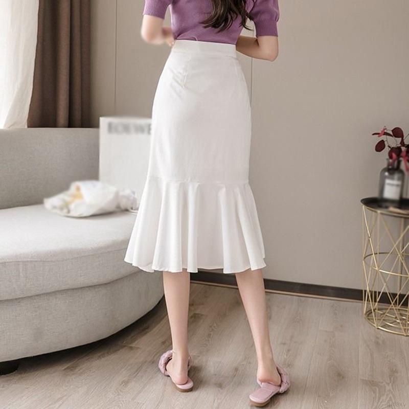 Chân váy đuôi cá cạp cao đơn giản cổ điển Hàn Quốc cho nữ