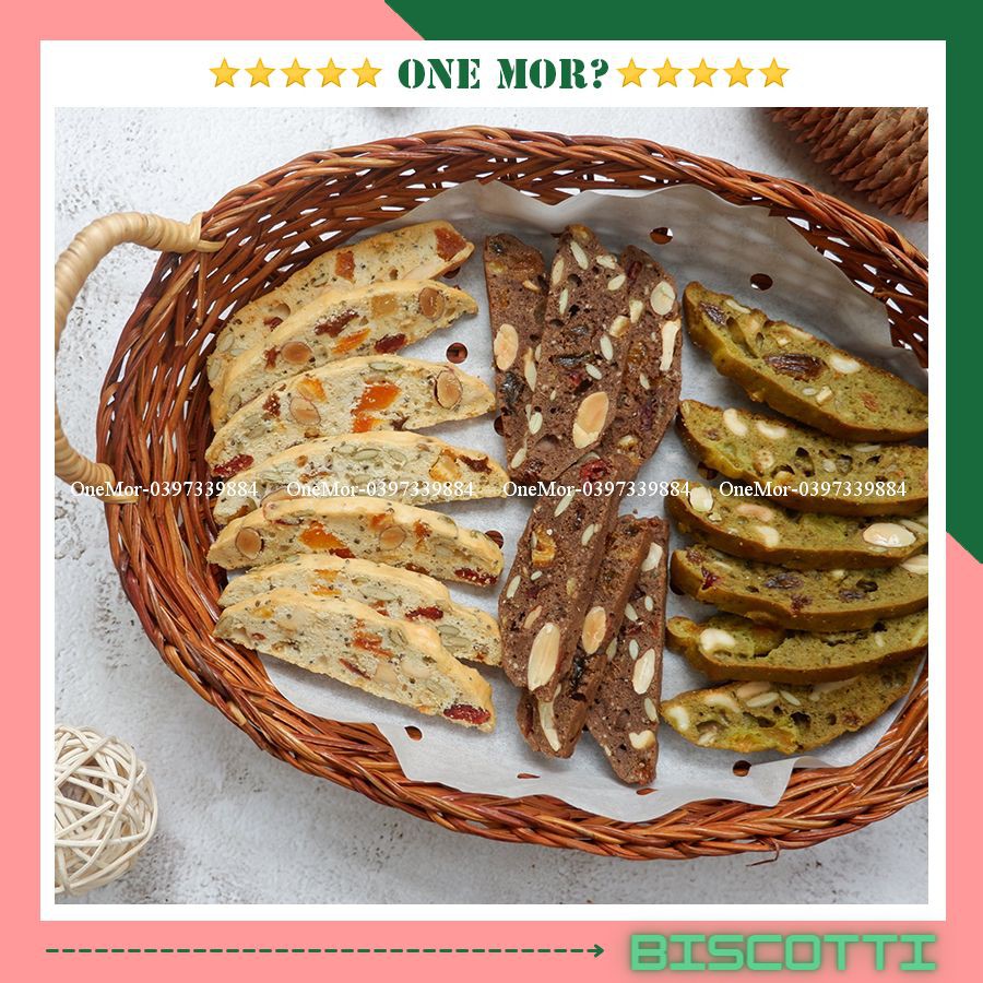 Bánh Biscotti ăn kiêng bánh nguyên cám dành cho người ăn kiêng giảm cân, tiểu đường, eatclean, mẹ bầu | OneMor