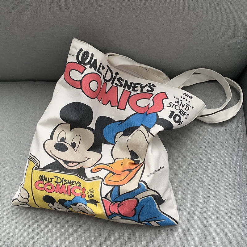 Túi vải Cỡ Lớn In Họa Tiết Hoạt Hình Disney Đáng Yêu