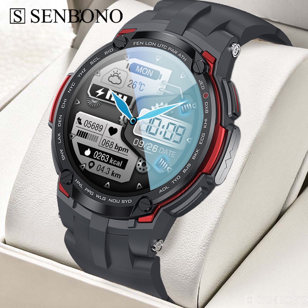 Đồng Hồ Thông Minh SENBONO 2022 New V6 ECG + PPG Đo Huyết Áp Chống Thấm Nước IP68