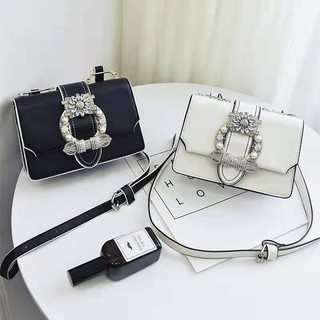 (PL012)Túi đeo chéo nữ khuy tròn bắt mắt đính đá cho bạn gái thêm trẻ trung, năng động, thời trang
