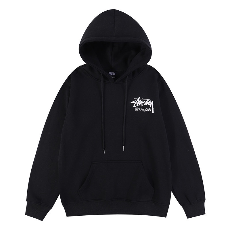Thời trang stussy nam và nữ áo thun cotton giản dị in cổ điển áo khoác nỉ hoodies áo chui đầu unisex