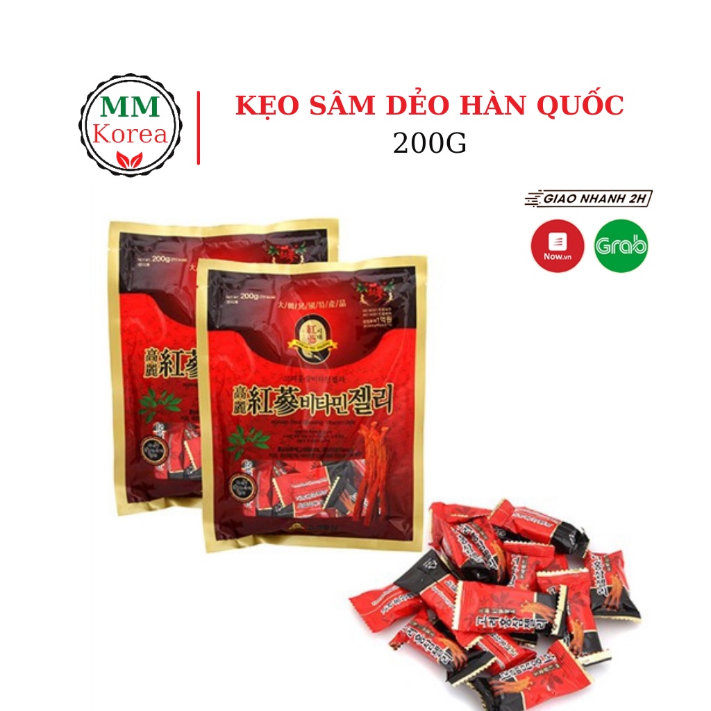 Kẹo hồng sâm dẻo Hàn Quốc 200g - Kẹo mềm hồng sâm Hàn Quốc xua tan mệt mỏi căng thẳng và nâng cao sức khỏe