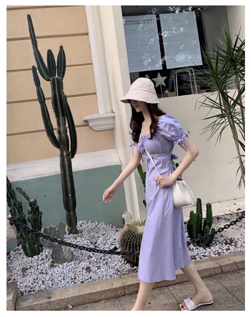 Đầm Màu Tím Chiết Eo Xinh Xắn Dễ Thương Thời Trang Cho Nữ | BigBuy360 - bigbuy360.vn