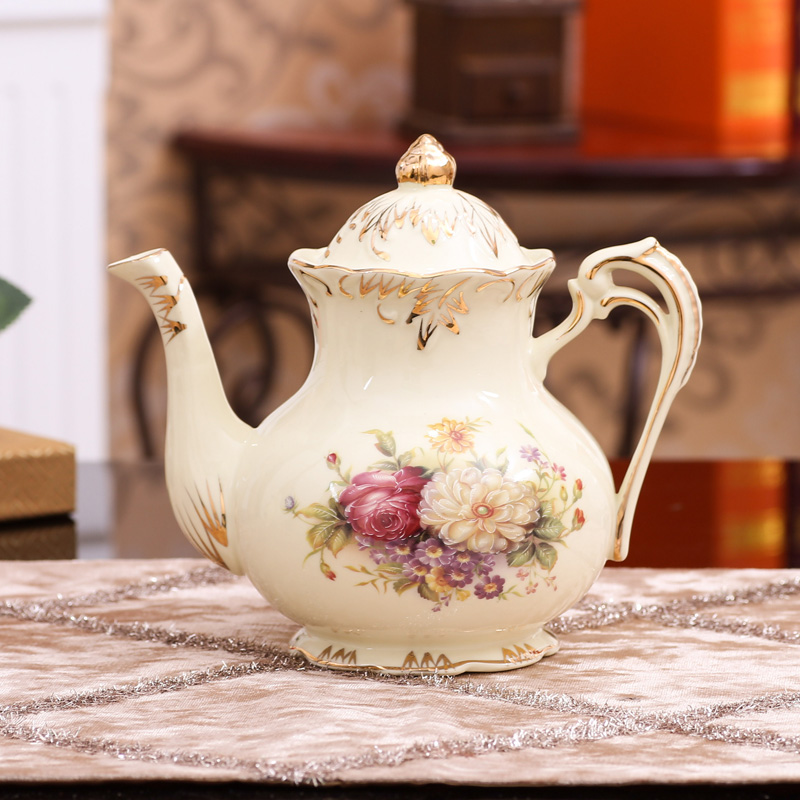 Bộ Ấm Trà/Cà Phê Bằng Gốm Sứ Phong Cách Châu Âu