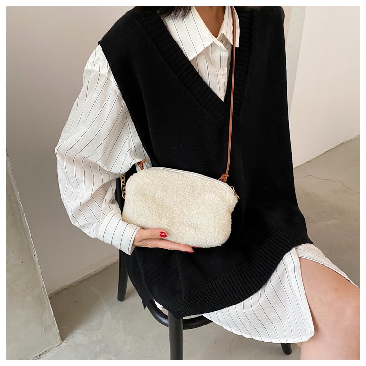 Winter Bags Women's Plush Spring and Summer Student Furry Single-Shoulder Bag Messenger Bag All-Match Lamb Wool Japanese Tote Small