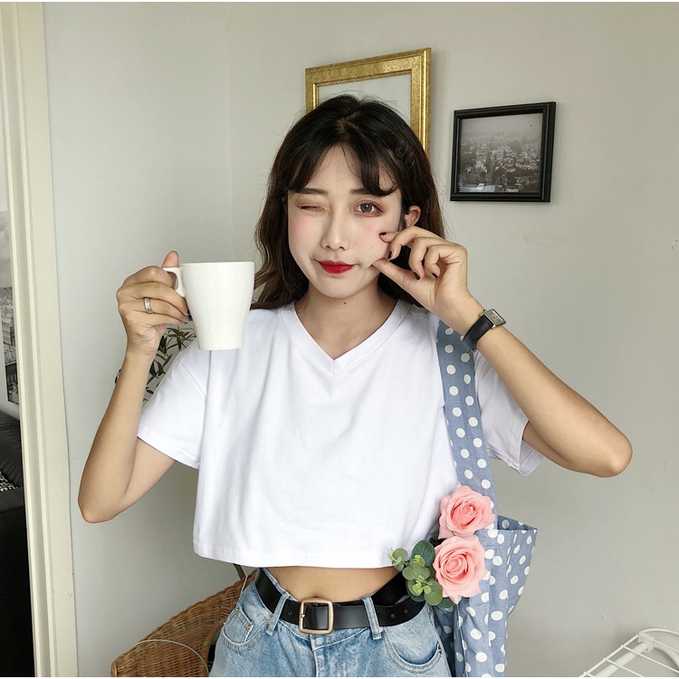 Áo croptop, áo croptop nữ cổ tim đẹp thời trang chất vải thoáng mát thoải mái  ACN003