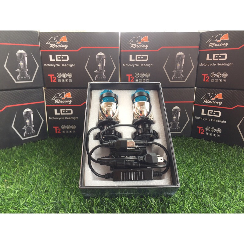 đèn led bi cầu mini t2 chân h4 12v-24v tăng sáng cho ôtô, xe máy,bản caocấpnhất trong phânkhúc ledbimini