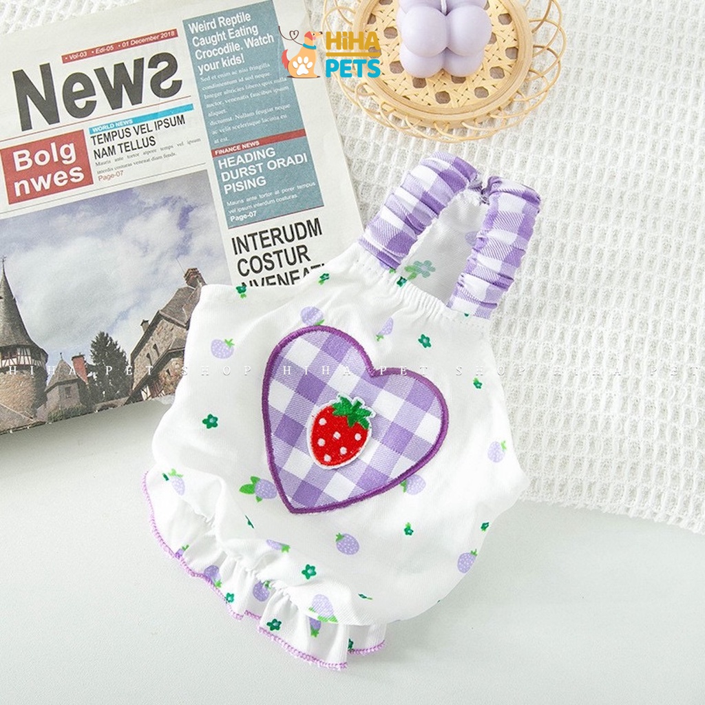 Áo Đầm Cho Chó Mèo Công Chúa Hai Dây Mát Mẻ Quần Áo Thú Cưng Thiết Kế Mùa Hè Cao Cấp Hihapet.